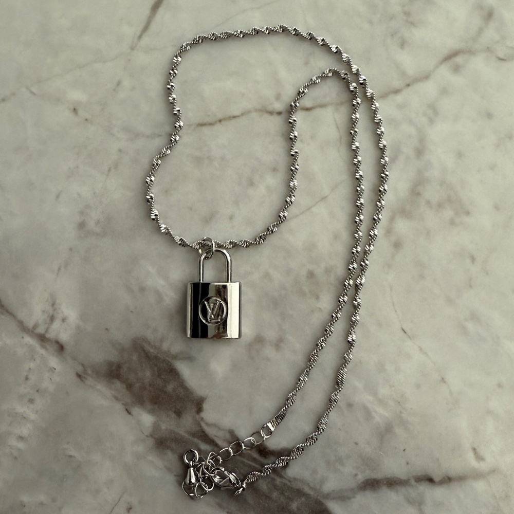 Upcycled LV Lock Necklace